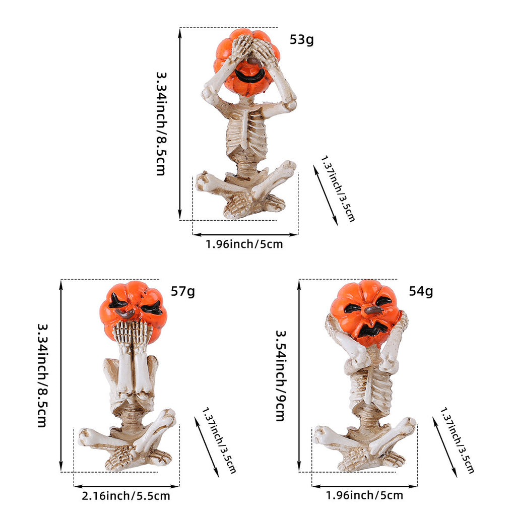 Pumpkin Head Skull Doll OrnamenTS