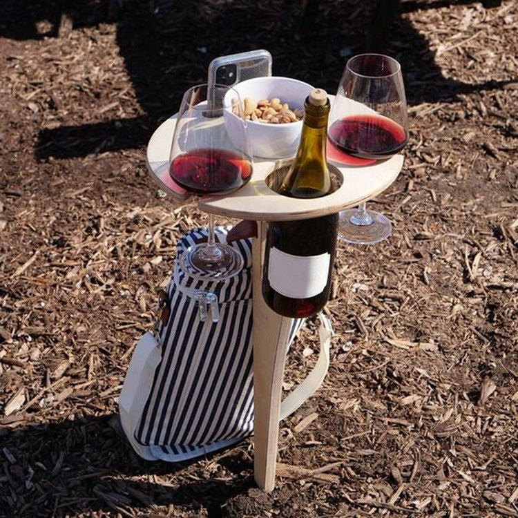 Outdoor Detachable And Foldable Wine Rack - Your picnic’s classy sidekick.