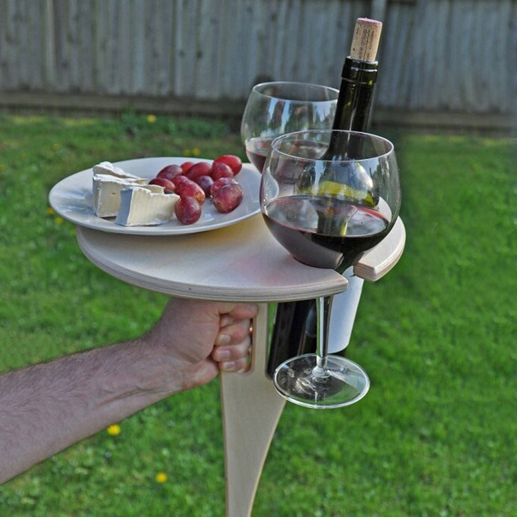 Outdoor Detachable And Foldable Wine Rack - Your picnic’s classy sidekick.