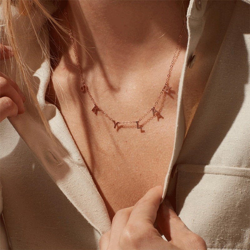 Stainless Steel Alphabet Name Necklace
