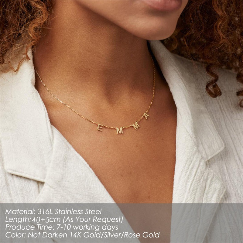 Stainless Steel Alphabet Name Necklace