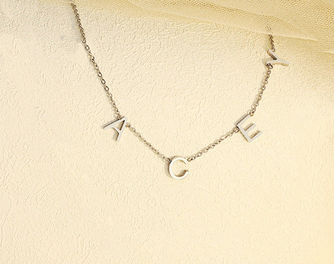 Stainless Steel Alphabet Name Necklace