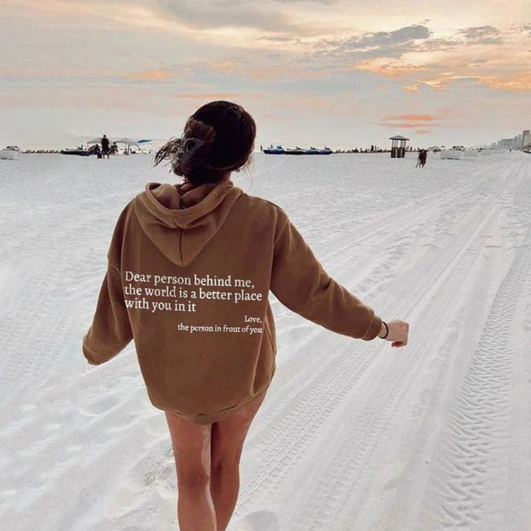 A cozy self-help hoodie that spreads kindness wherever you go