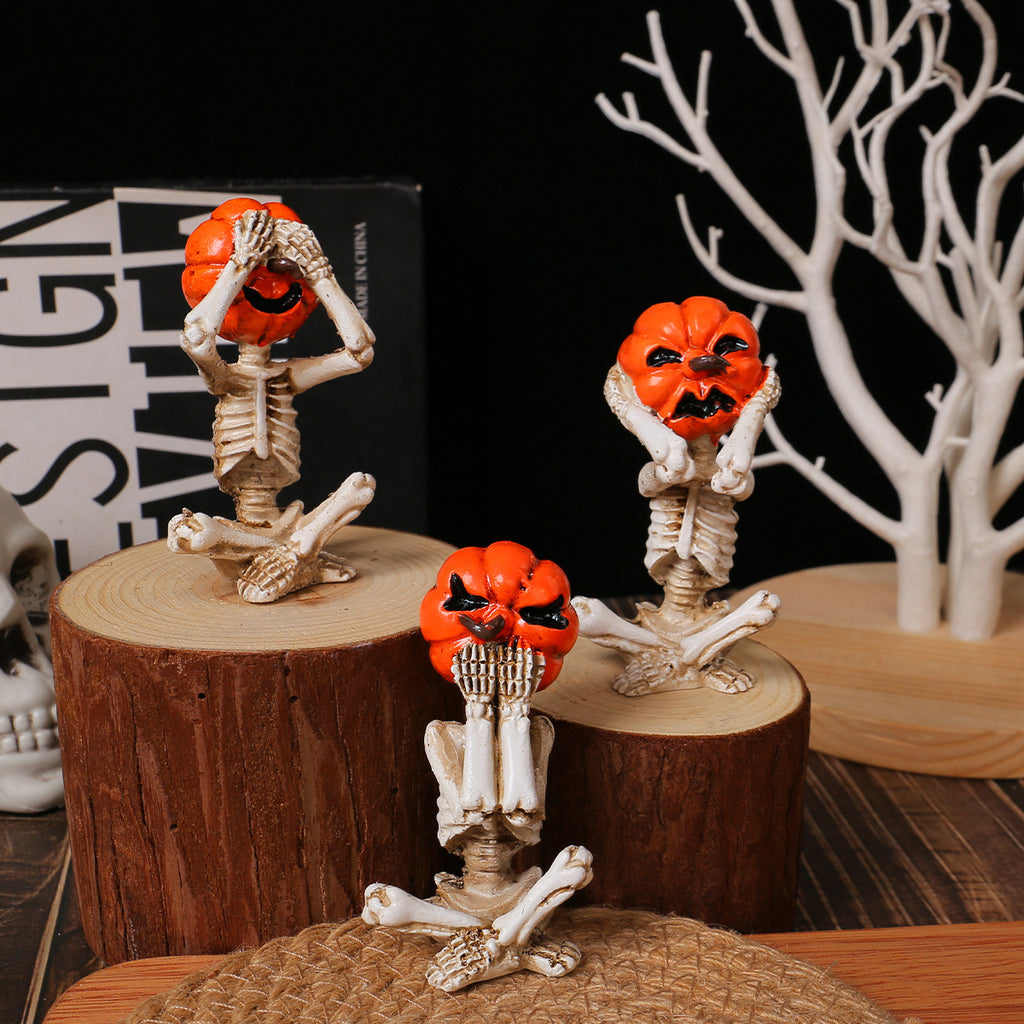 Pumpkin Head Skull Doll OrnamenTS