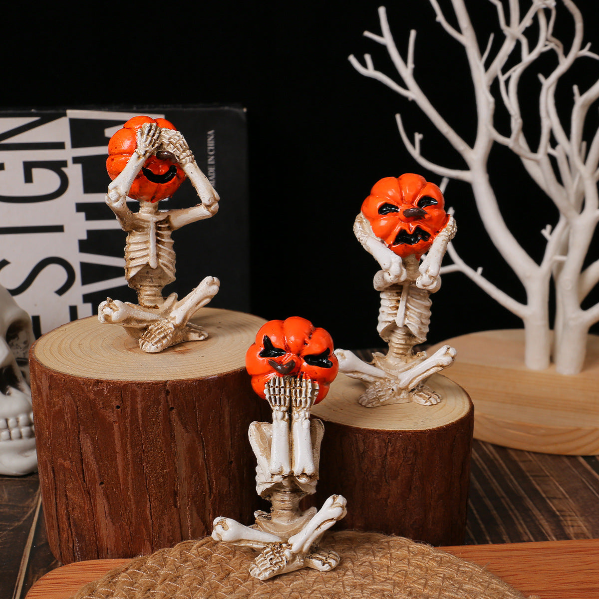 Pumpkin Head Skull Doll OrnamenTS