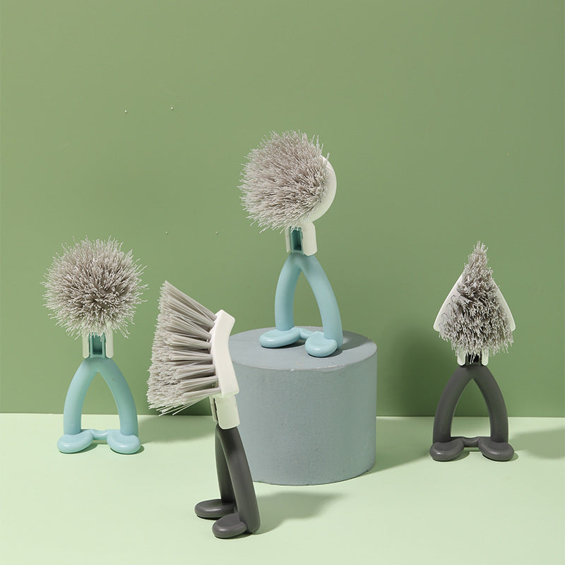 From scrubbing pots to tackling tricky corners, this cleaning squad has you covered: a sturdy vertical pot brush for the tough stuff, a handy dish brush for daily shine, a clever V-shaped brush for those sneaky gaps.