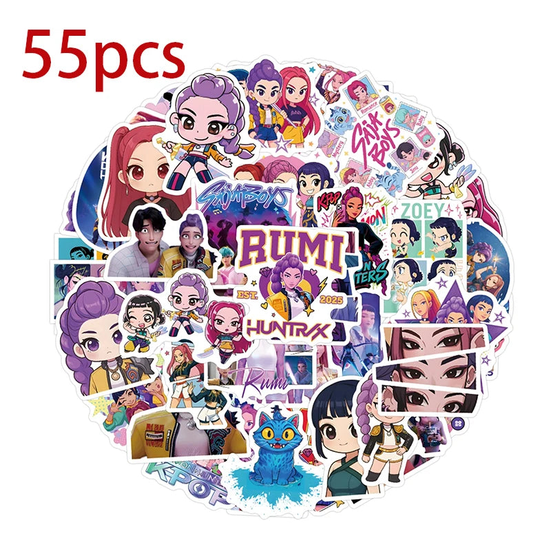 55-110PCS K-POP Demon Hunters Stickers