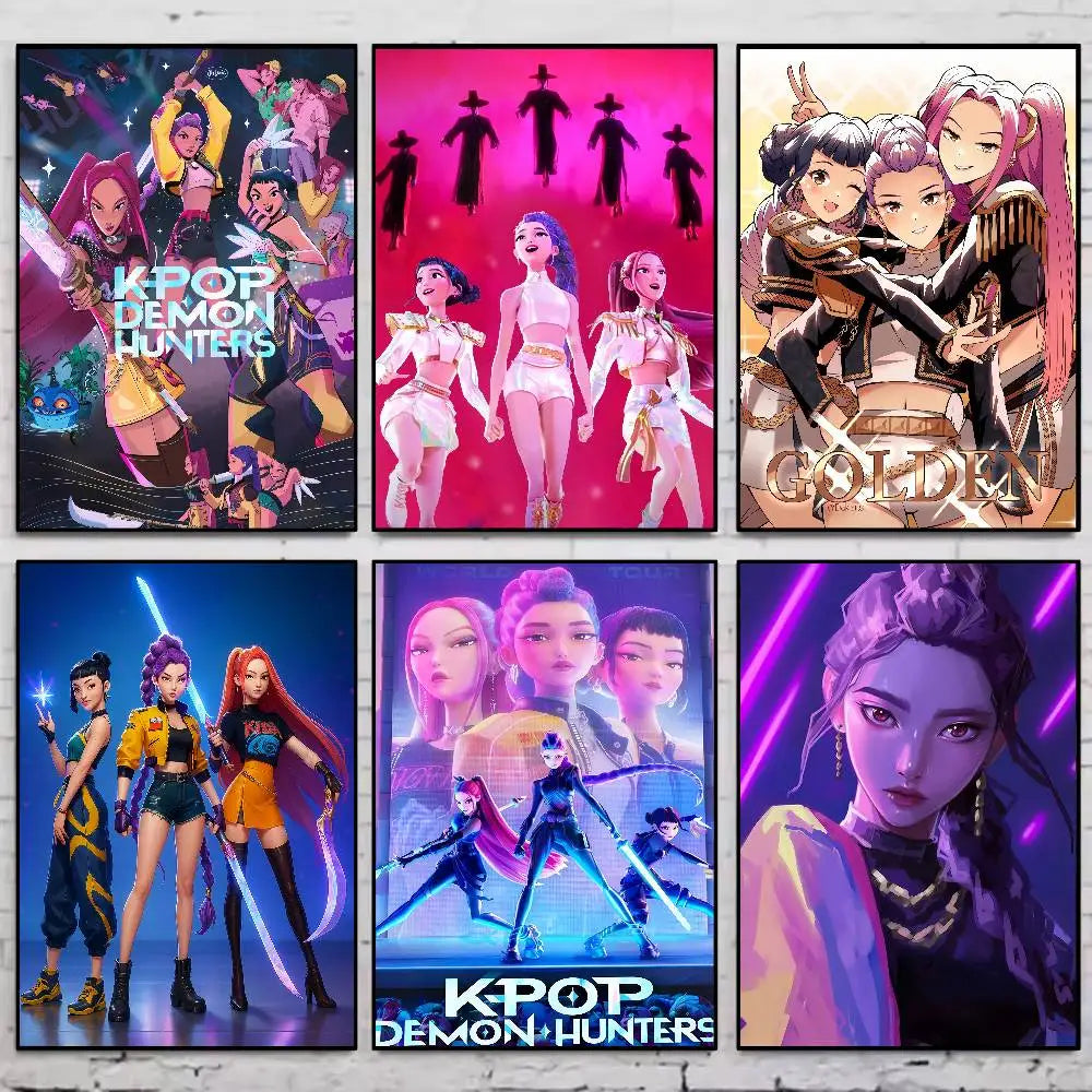 K-pop D-Demon Hunters Anime Poster Prints