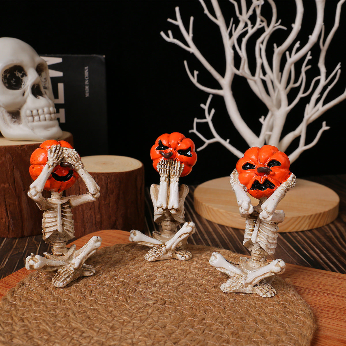 Pumpkin Head Skull Doll OrnamenTS