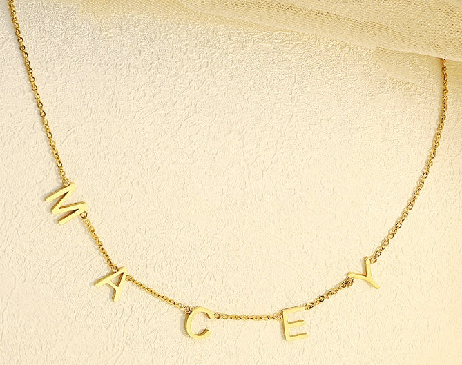 Stainless Steel Alphabet Name Necklace